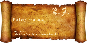 Meleg Ferenc névjegykártya